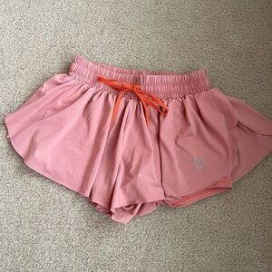 Peach Butterfly Athletic Shorts
